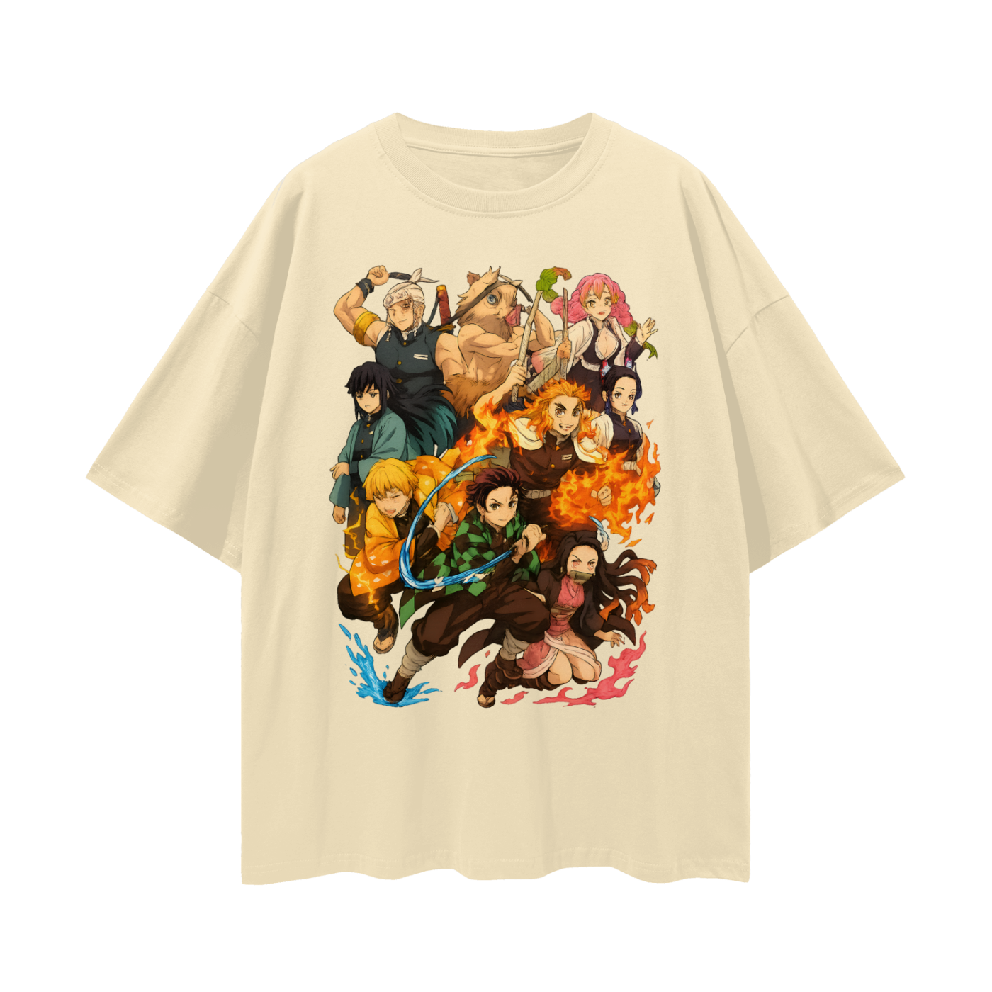 Vintage/Y2K Demon Slayer Anime All Characters Oversized T Shirt