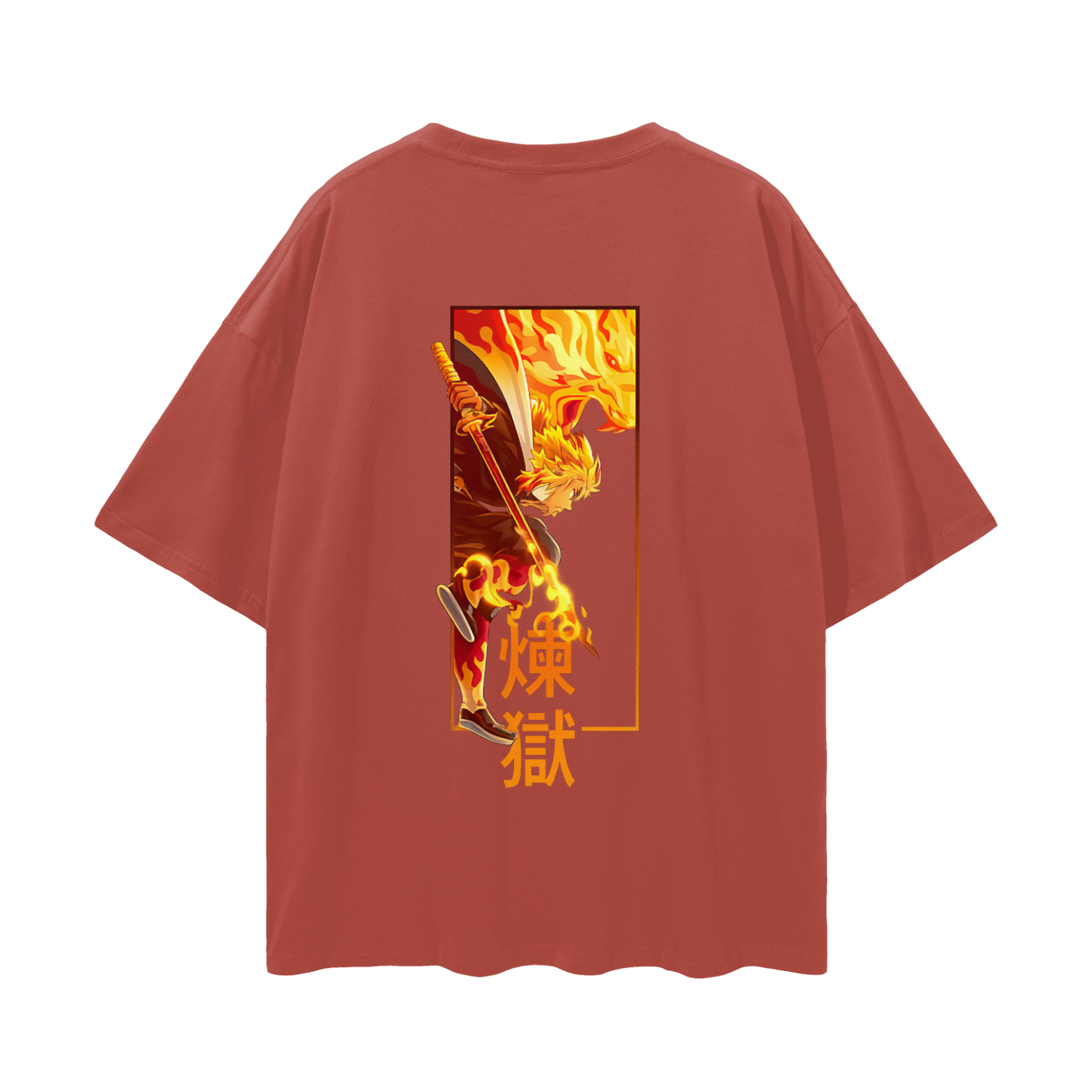 Vintage/Y2K Demon Flamehashira Slayer Anime Oversized T Shirt