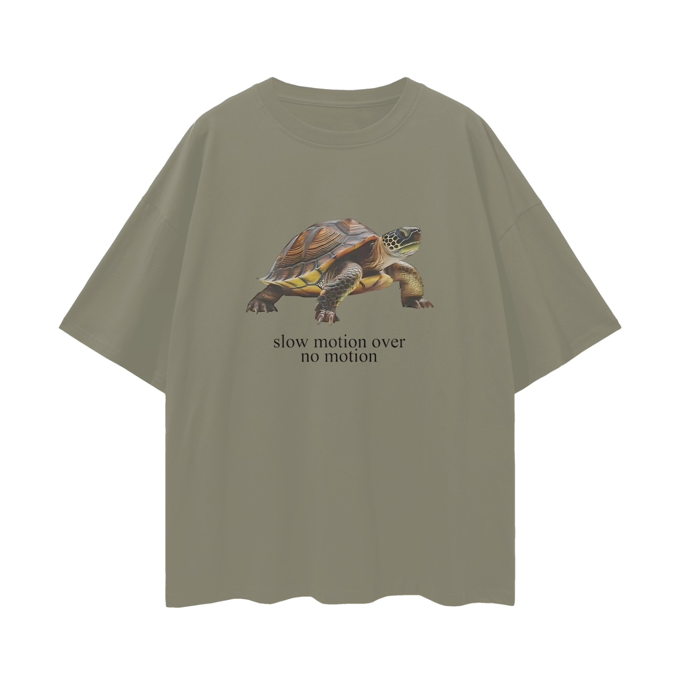 Funny Slow Motion Over No Motion Turtle Vintage Like Graphic Oversized T Shirt
