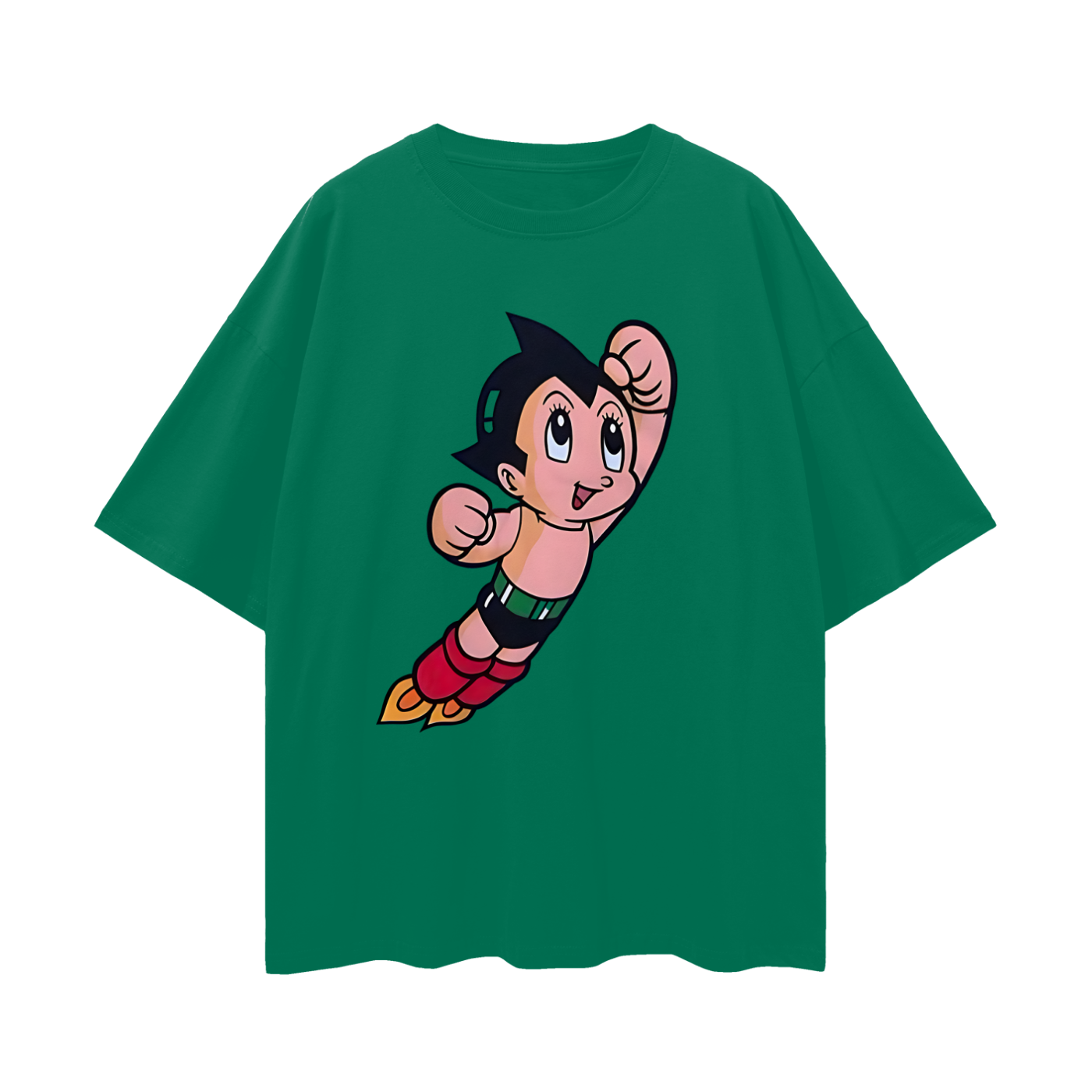 Vintage Like Astro Boy Flying Graphic Oversized T Shirt