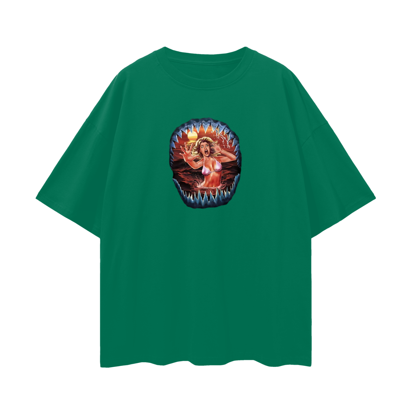 Vintage Like Shark Attack Oversized T Shirt