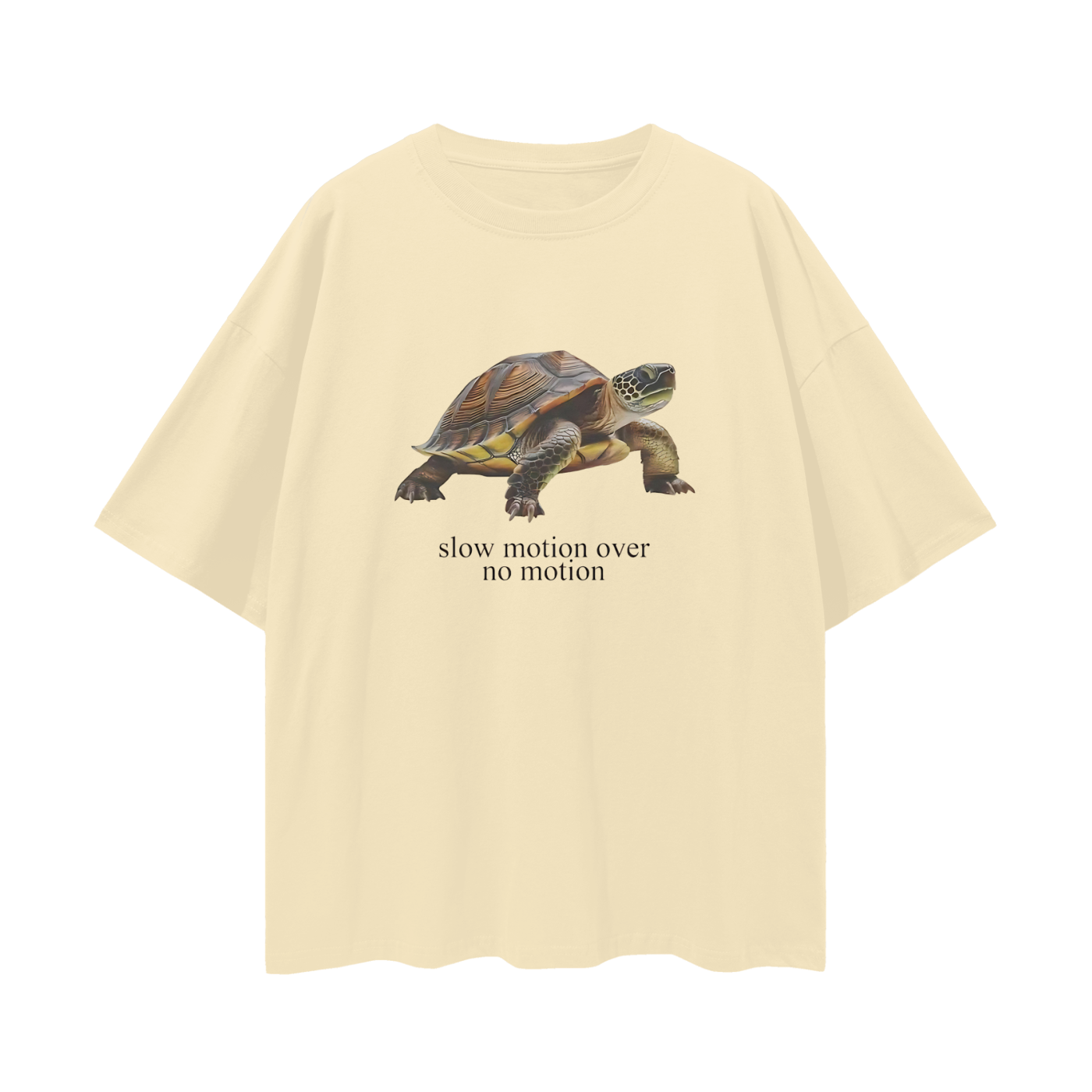 Funny Slow Motion Over No Motion Turtle Vintage Like Graphic Oversized T Shirt