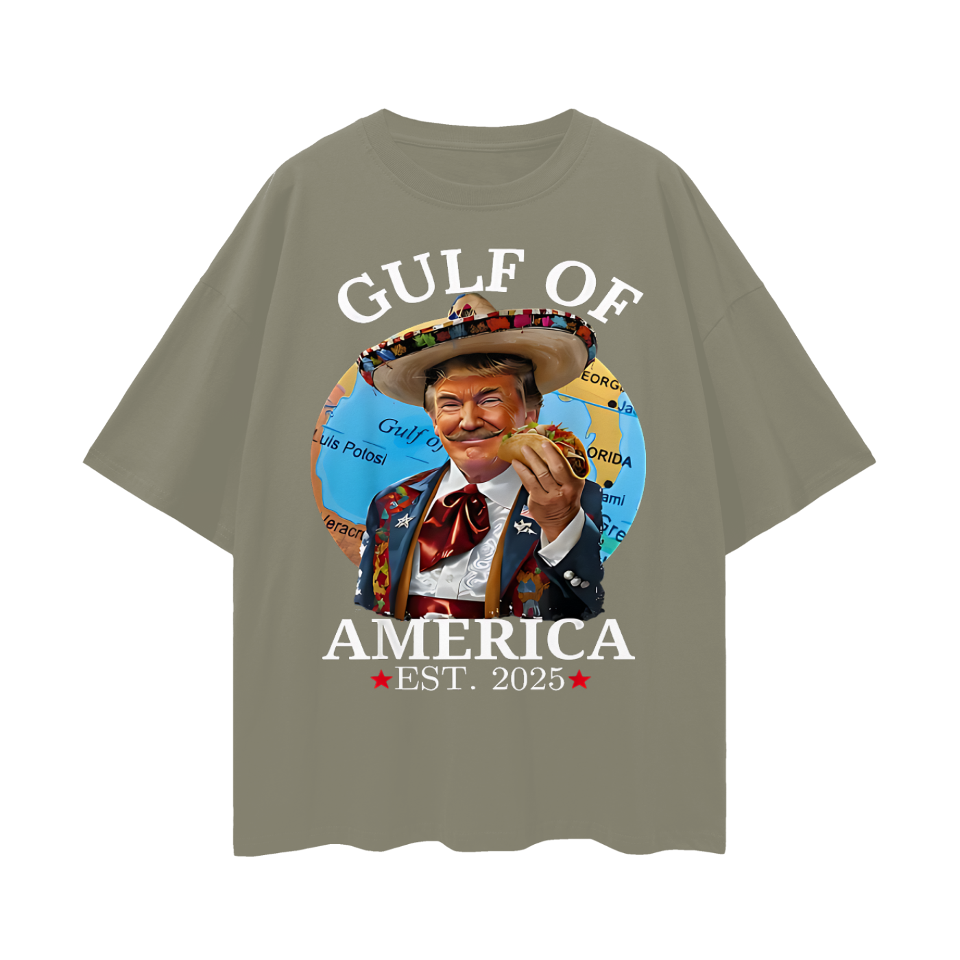 Funny Donald Trump Gulf Of America Graphic Oversized T Shirt