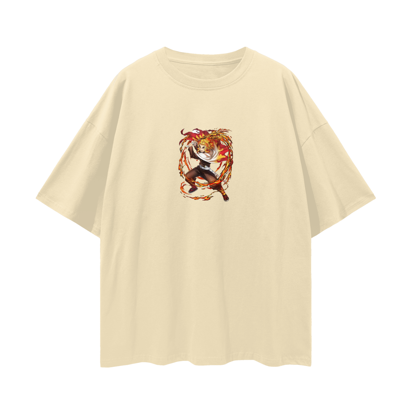 Vintage/Y2K Demon Flamehashira Slayer Anime Oversized T Shirt
