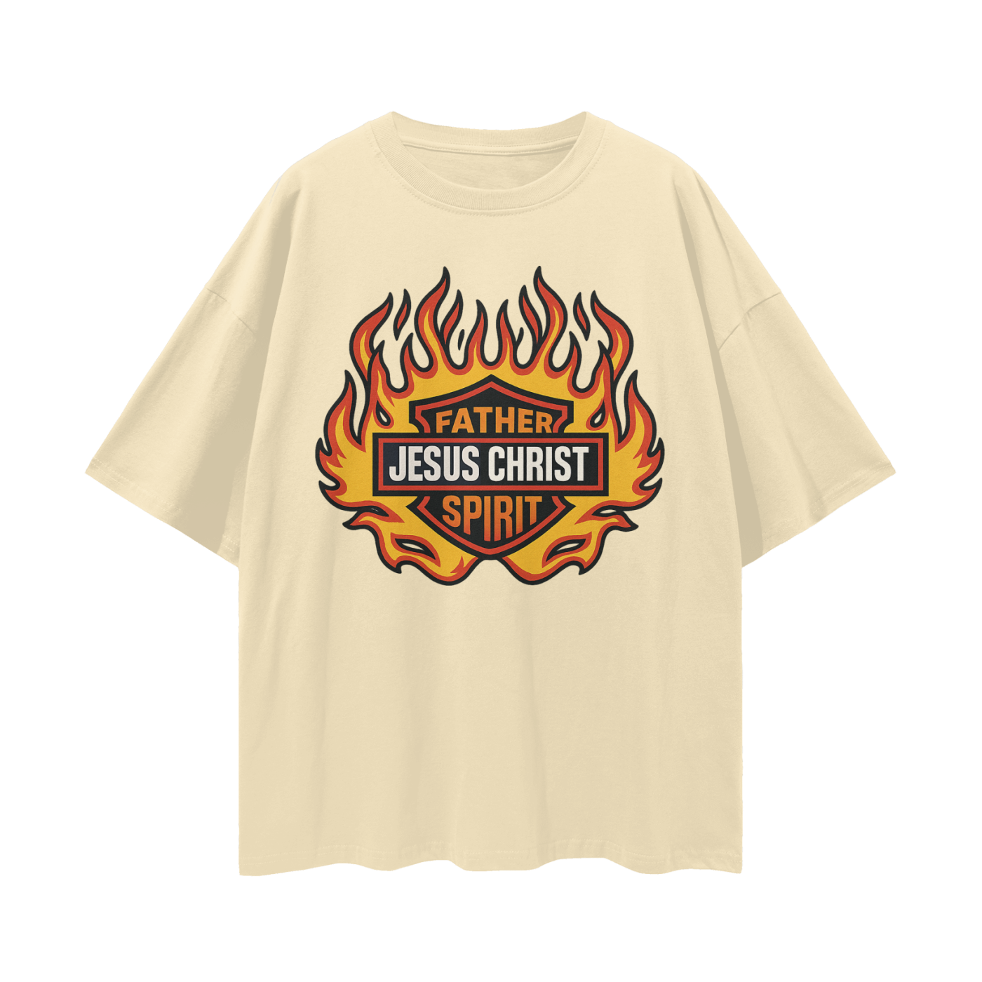 Religious Jesus Harley Davidson Y2K Vintage Like Graphic Oversized T Shirt