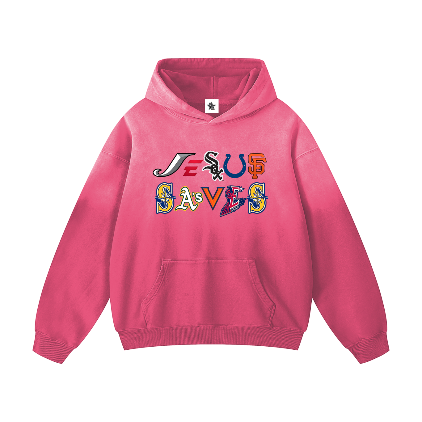 Vintage/Y2K Religious Jesus Saves Logos Oversized Hoodie
