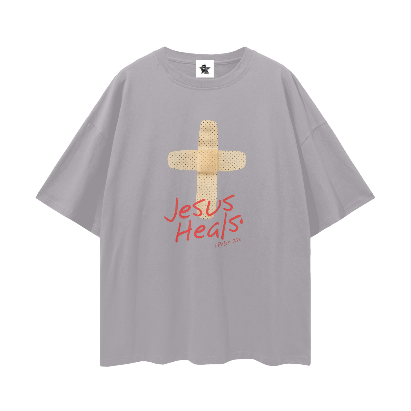 Religous Vintage/Y2K Jesus Heals Band Aid Oversized T Shirt