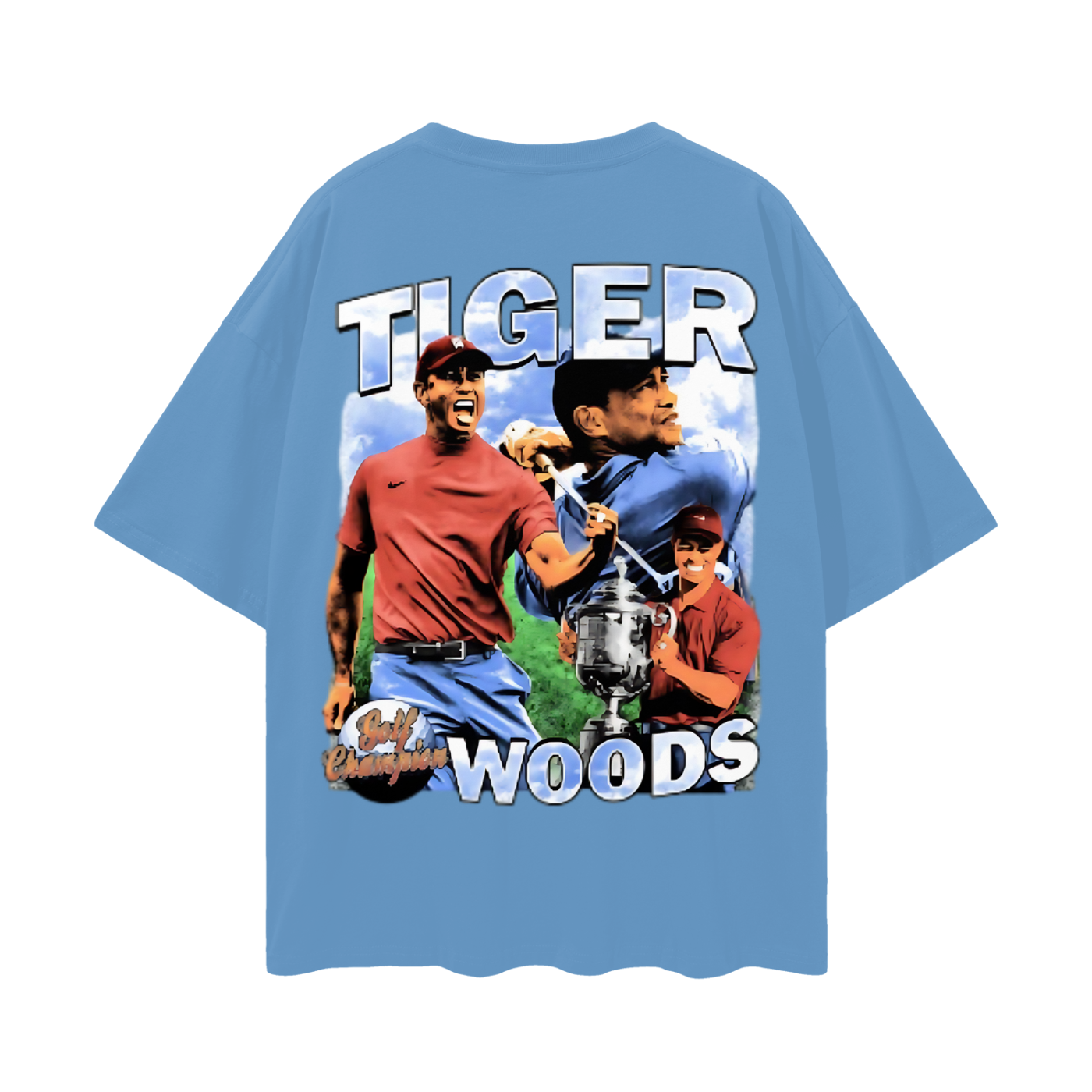 Vintage Like Tiger Woods Double Sides Graphic Oversized T Shirt