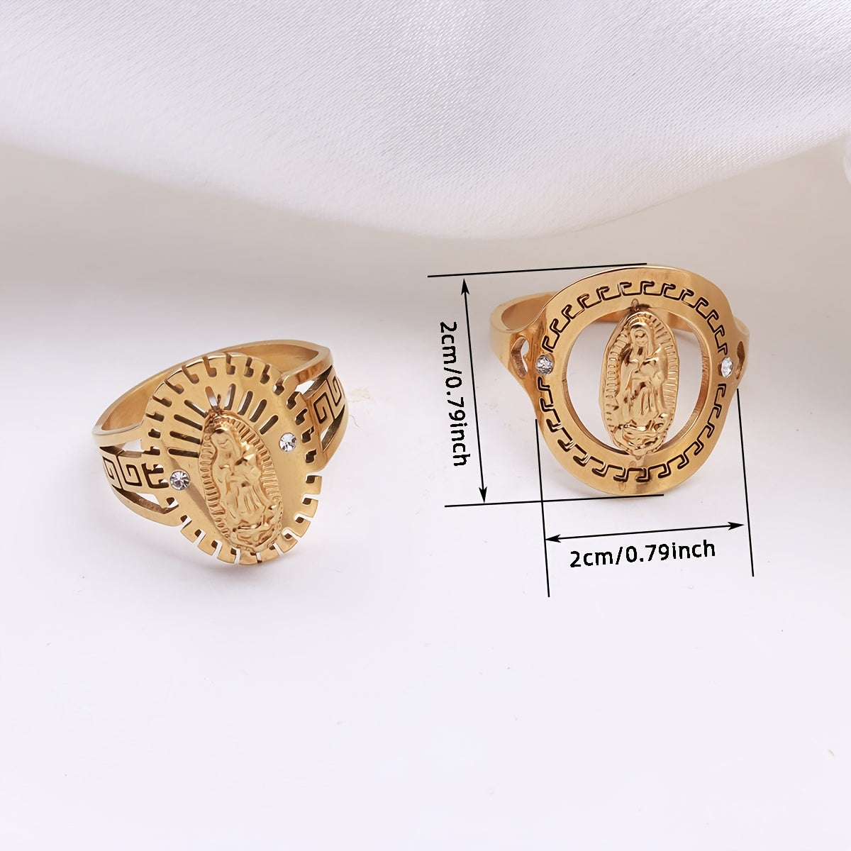 Religious Style Gold Virgin Mary Ring