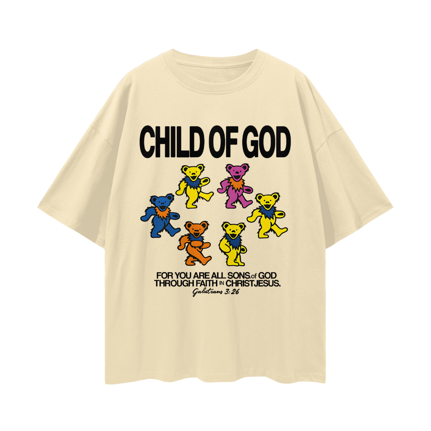 Religious Child Of God Grateful Dead Like Graphic Oversized T Shirt