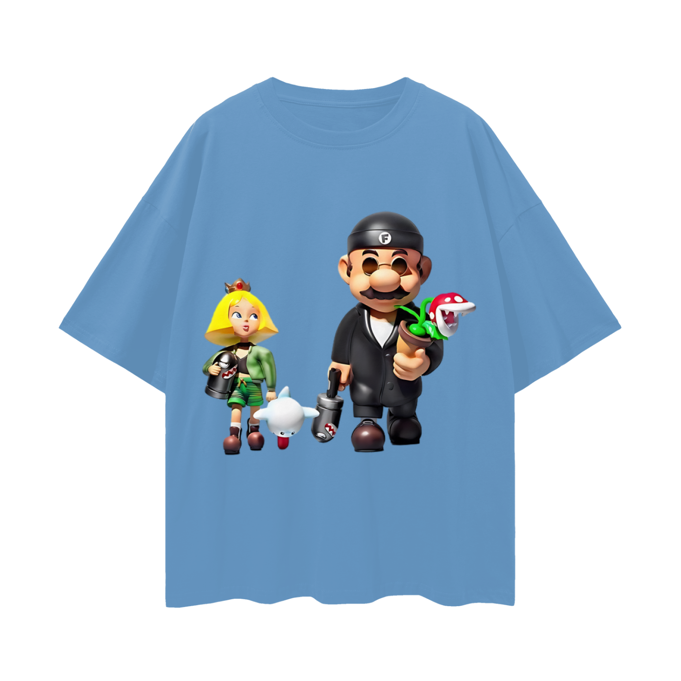 Vintage Like Super Mario Peach Leon Y2K Graphic Oversized T Shirt