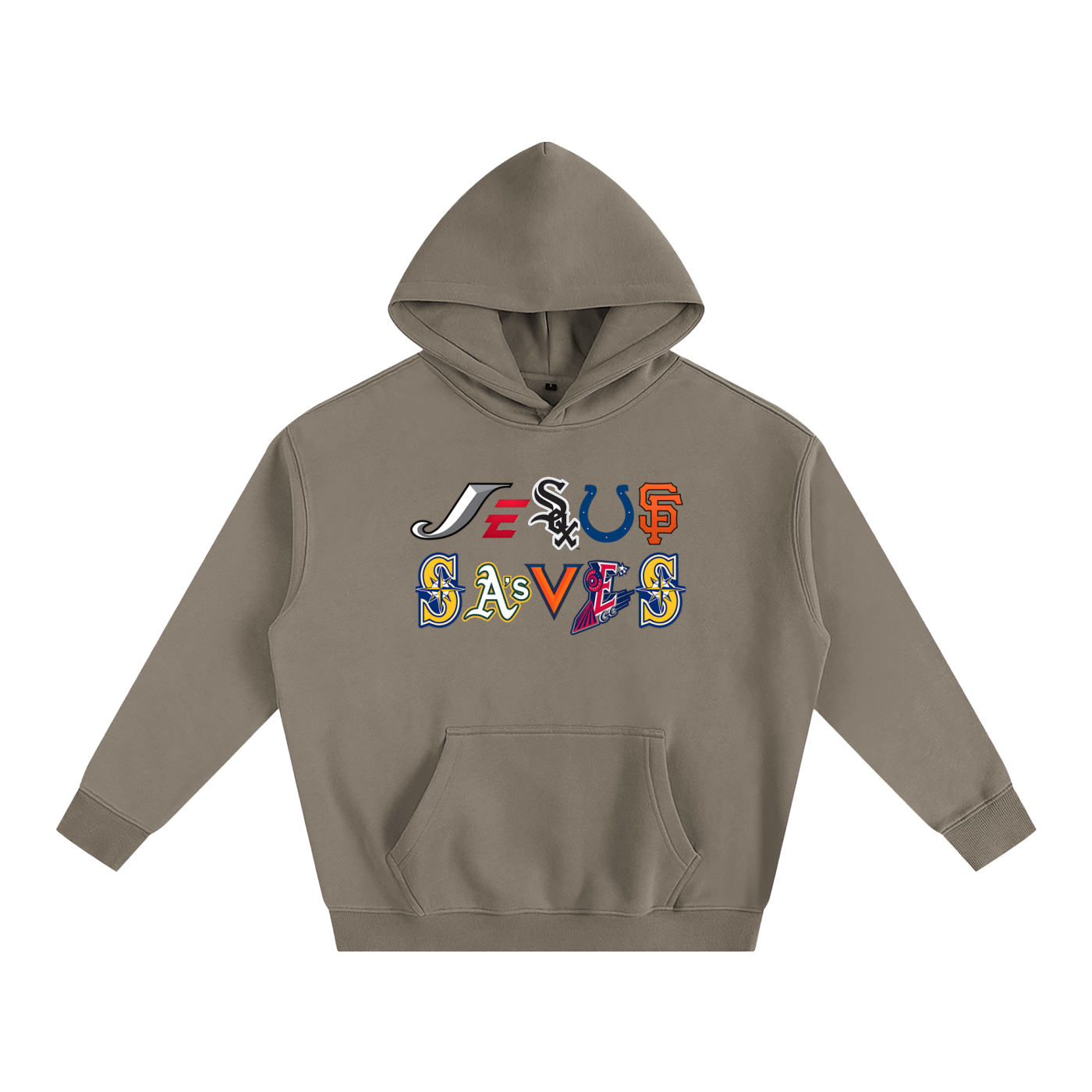 Vintage/Y2K Religious Jesus Saves Logos Oversized Hoodie