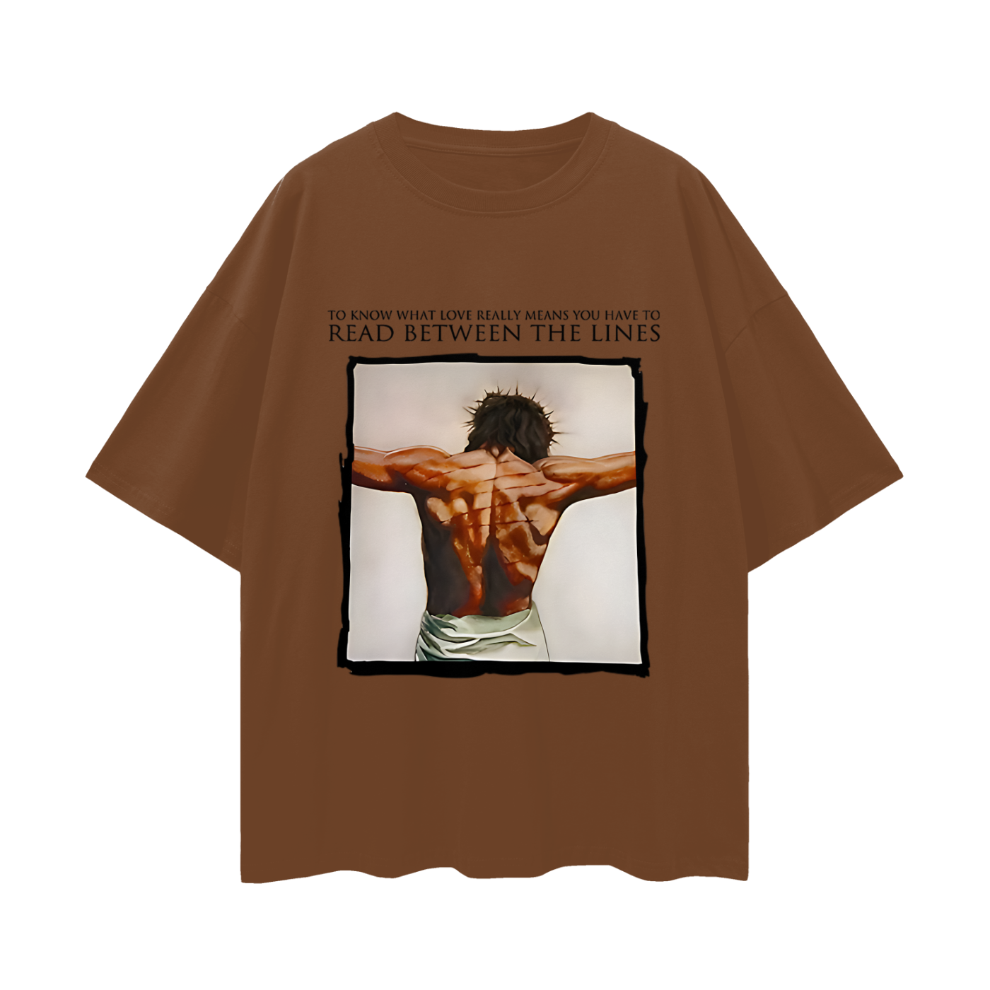 Religious Jesus Read Between The Lines Graphic Oversized T Shirt