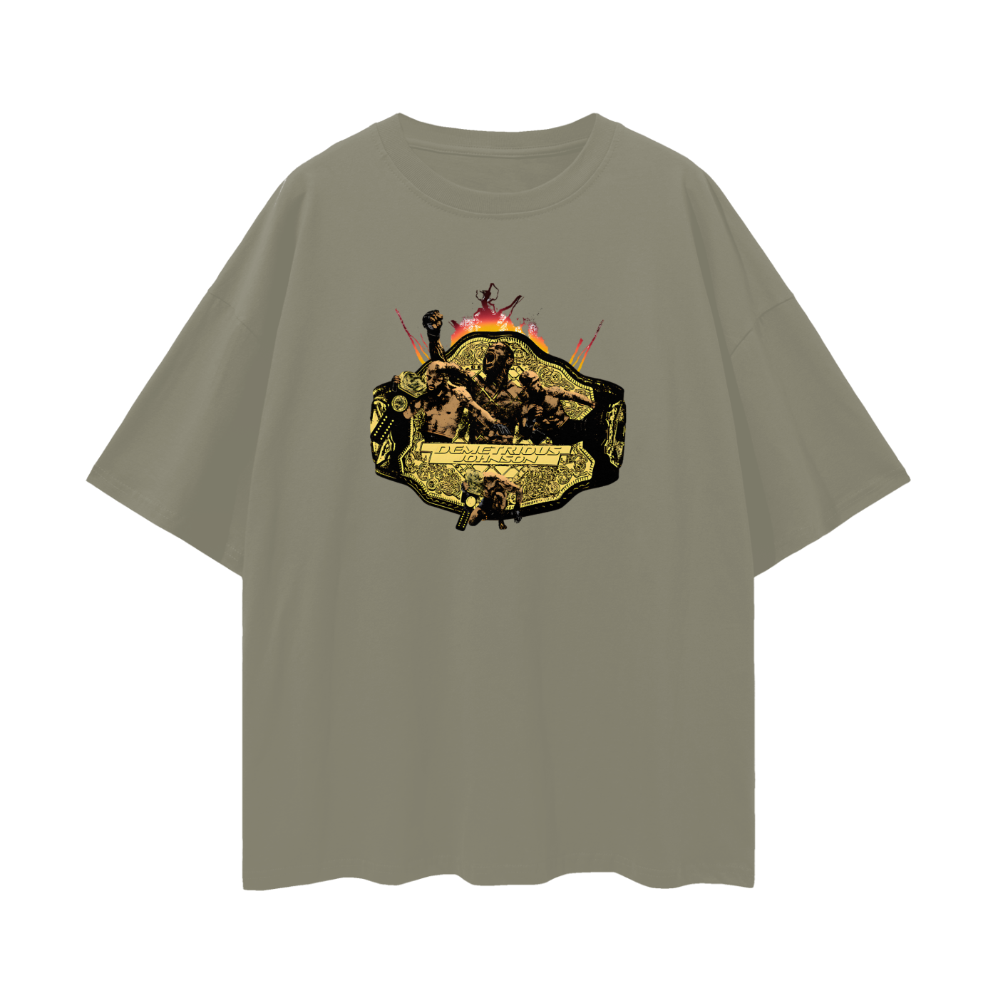Demetrius Johnson UFC Belt Graphic Oversized T Shirt