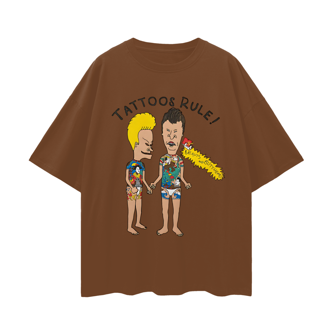 Beavis & Butthead Tattoos Rule 90s Vintage Like Graphic Oversized T Shirt