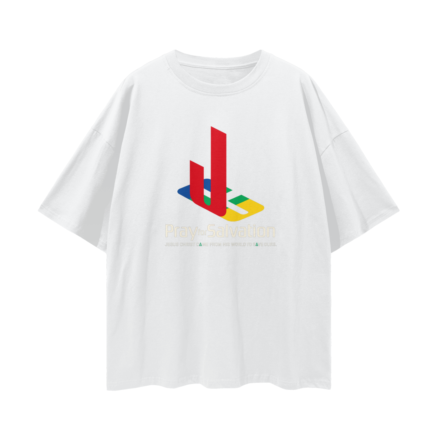 Religious Pray For Salvation Jesus Christ Graphic Oversized T Shirt