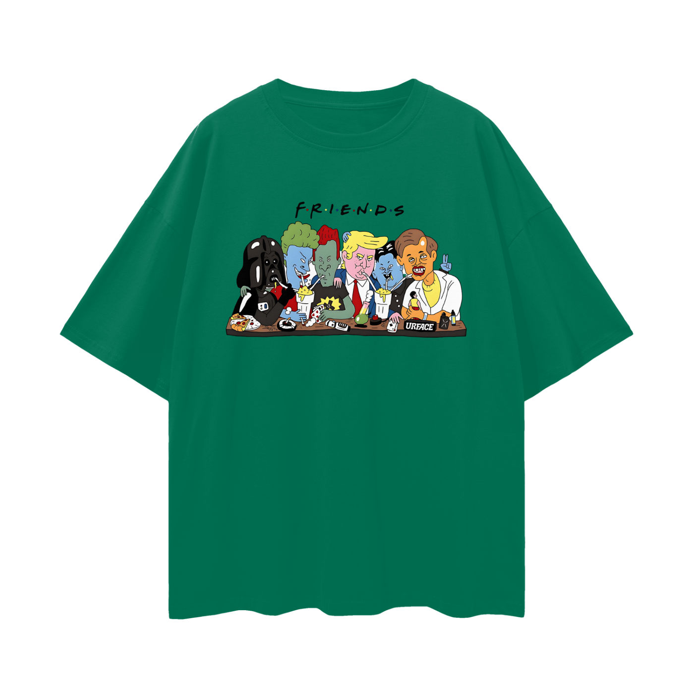 Funny Friends Beavis Butthead Darth Vader Trump Graphic Oversized T Shirt