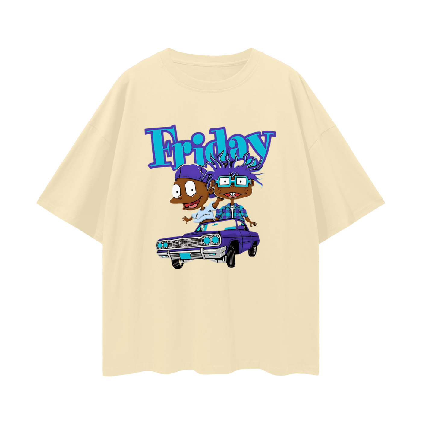Funny Friday Rug Rats Low Rider Graphic Oversized T Shirt