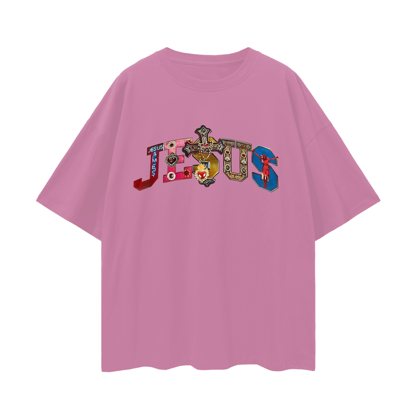 Religious Jesus Spell Out Graphic Oversized T Shirt