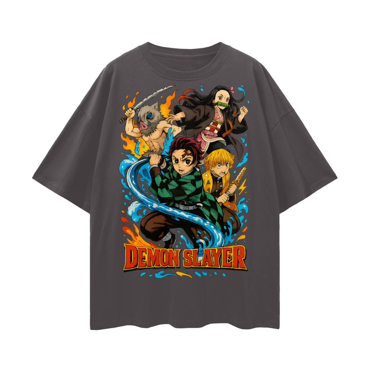 Vintage/Y2K Demon Slayer Anime All Characters Oversized T Shirt