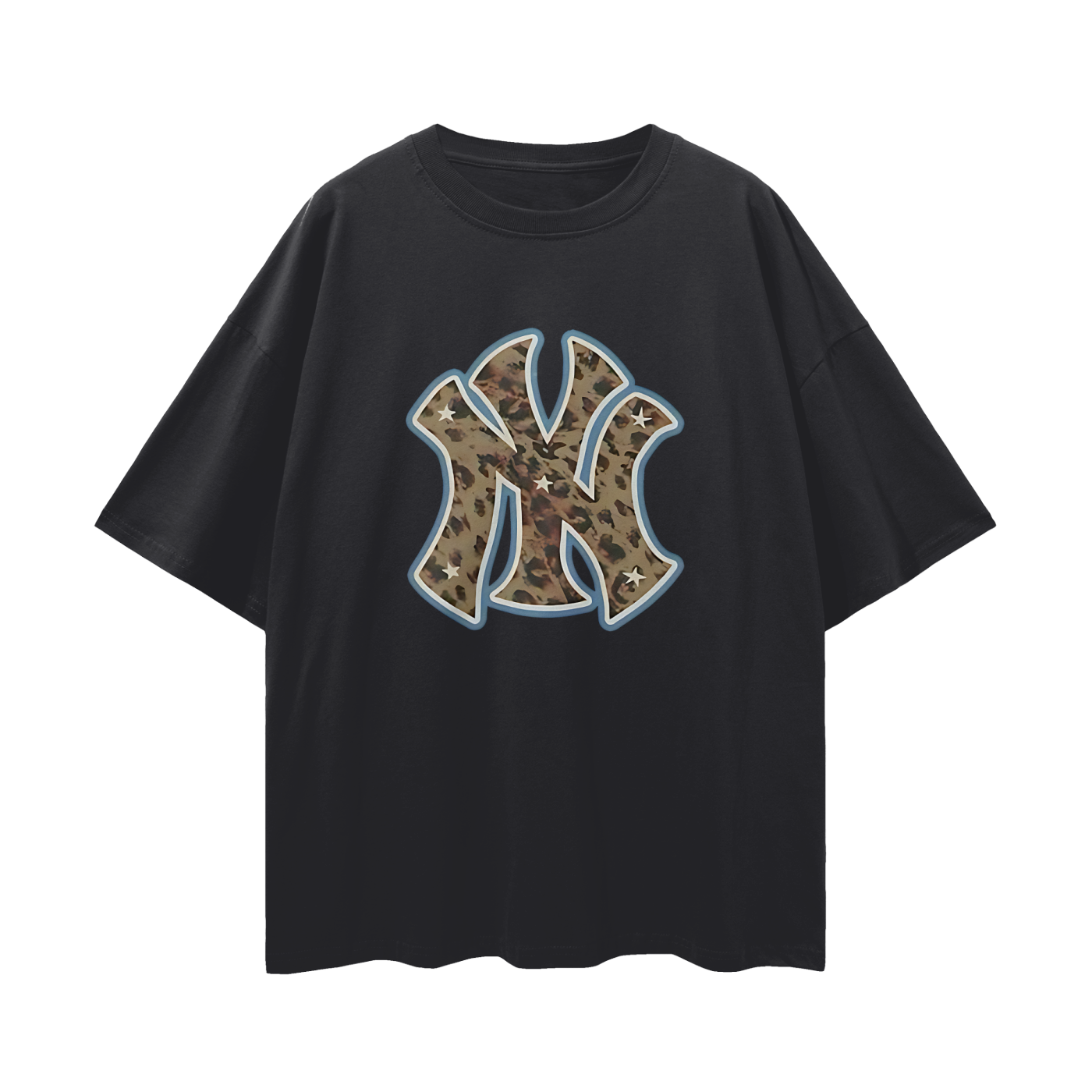 Yankees Leopard 90s Vintage Like Graphic Oversized T Shirt
