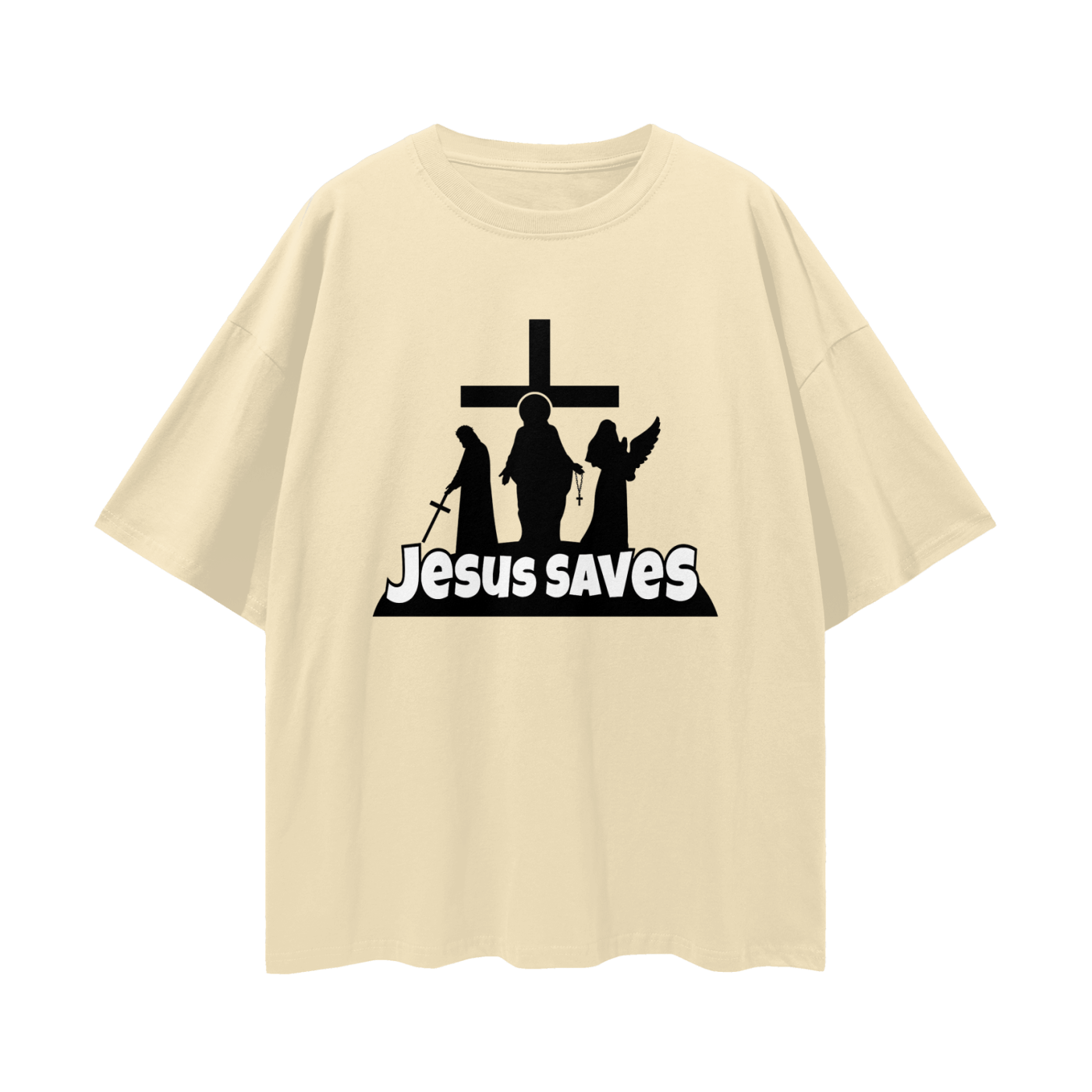 Religious Jesus Saves Fortnite Like Graphic Oversized T Shirt