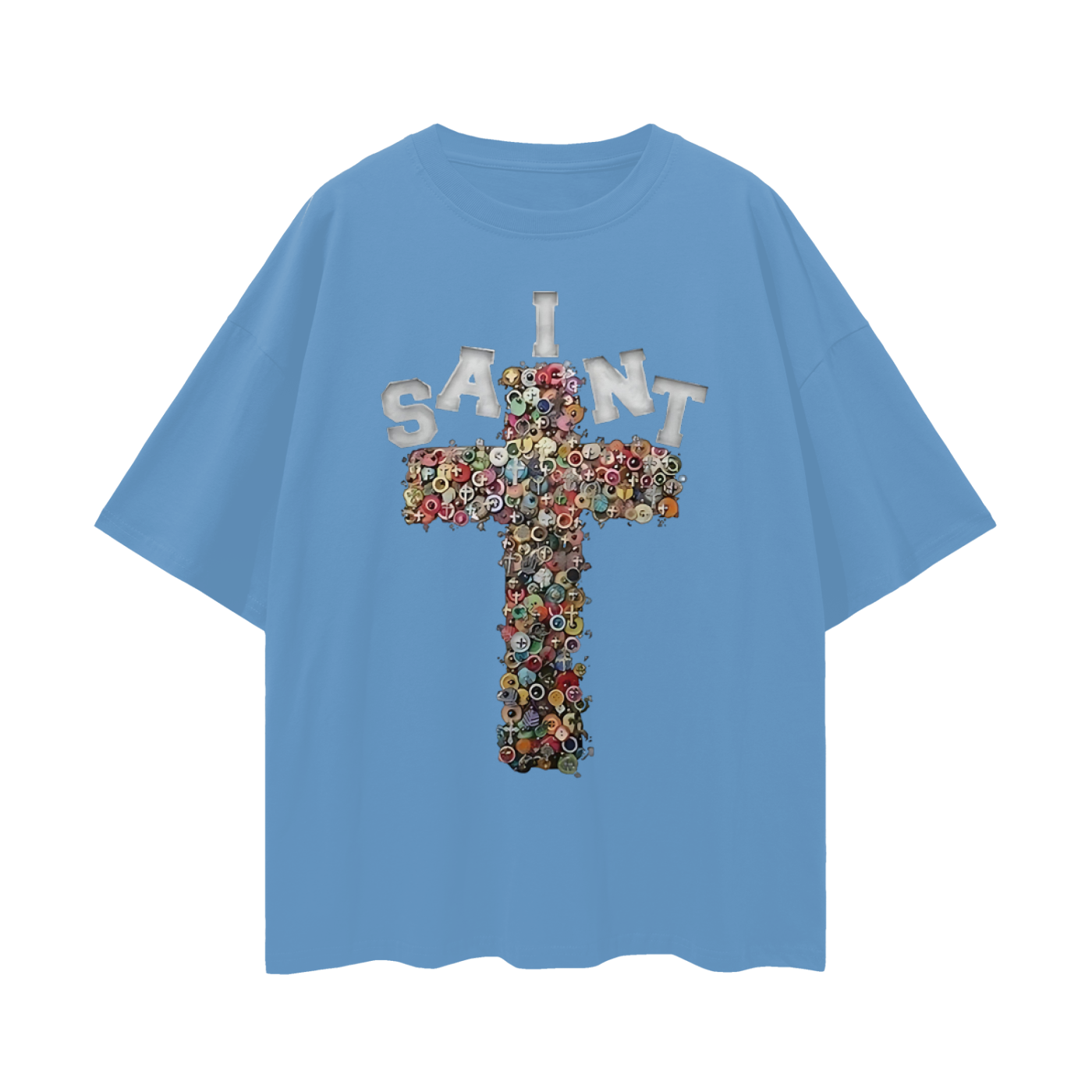 Vintage Like Saint Cross Oversized T Shirt