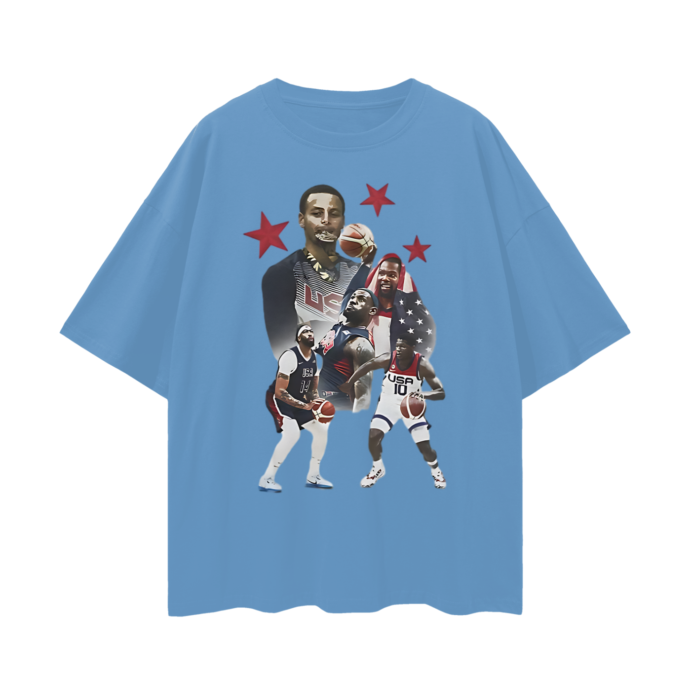 Vintage Like Team USA Basketball Graphic Oversized T Shirt