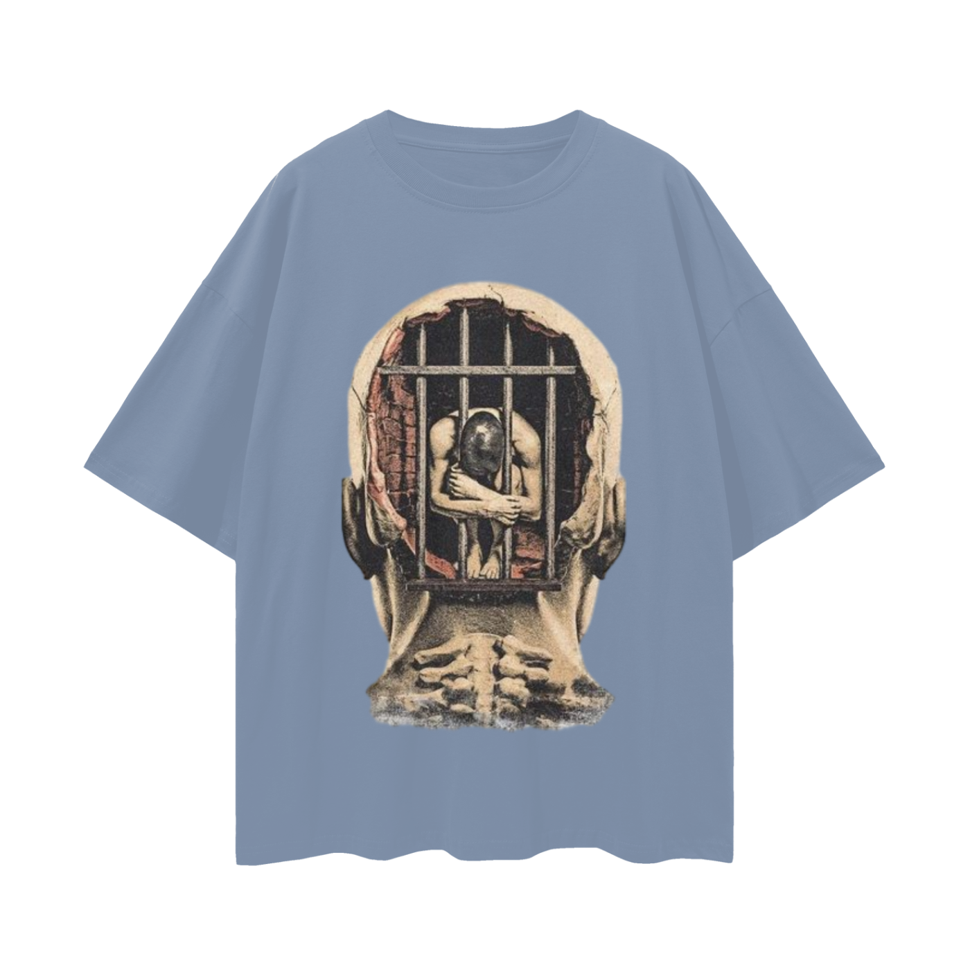 Mental Jail Cell 90s Y2K Vintage Like Graphic Oversized T Shirt