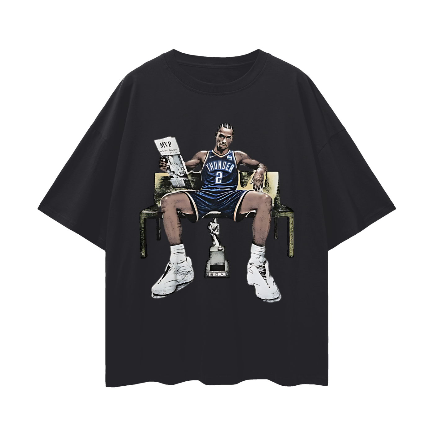 Shai Gilgeous Alexander Thunder MVP 90s Y2K Vintage Like Graphic Oversized T Shirt