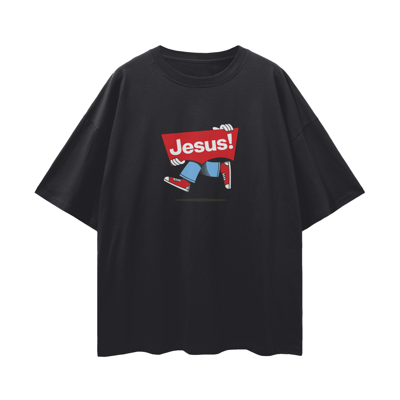 Religious Jesus Vintage Levi's Logo Like Graphic Oversized T Shirt