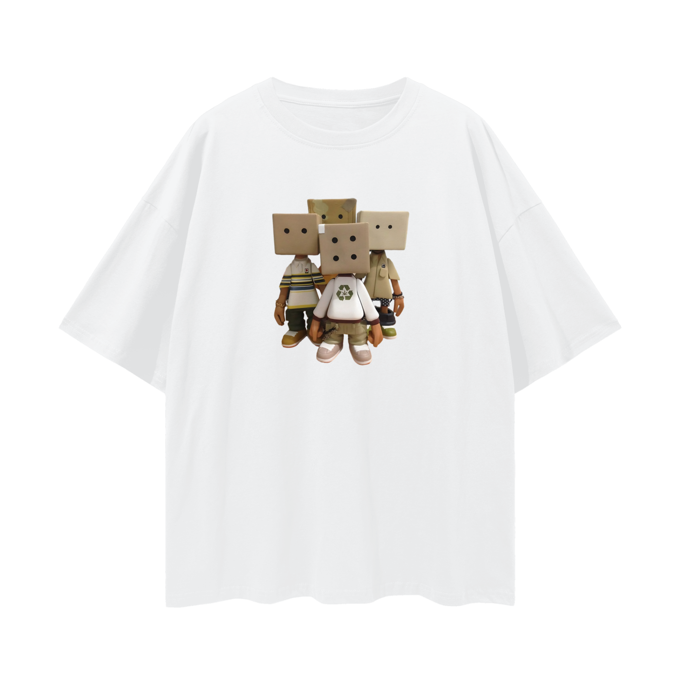 Vintage Like Box Head Michael Lau Designer Toys Y2K Graphic Oversized T Shirt