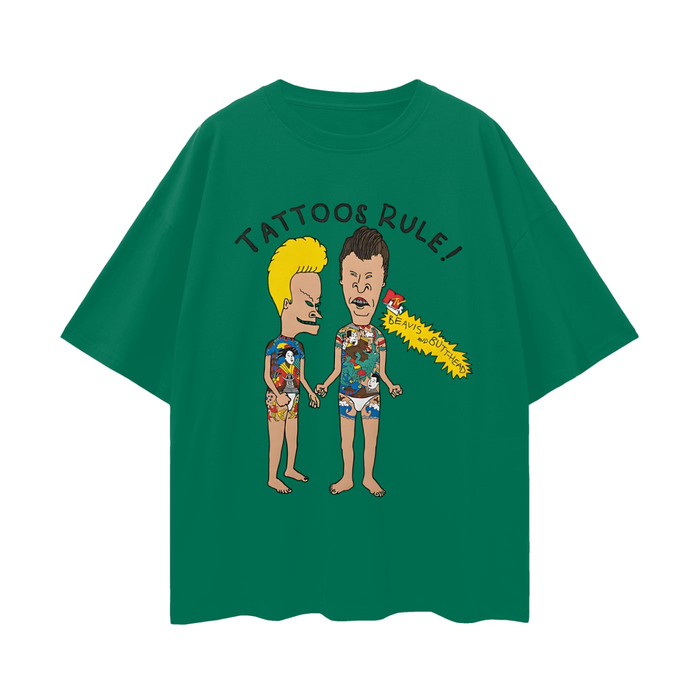 Beavis & Butthead Tattoos Rule 90s Vintage Like Graphic Oversized T Shirt