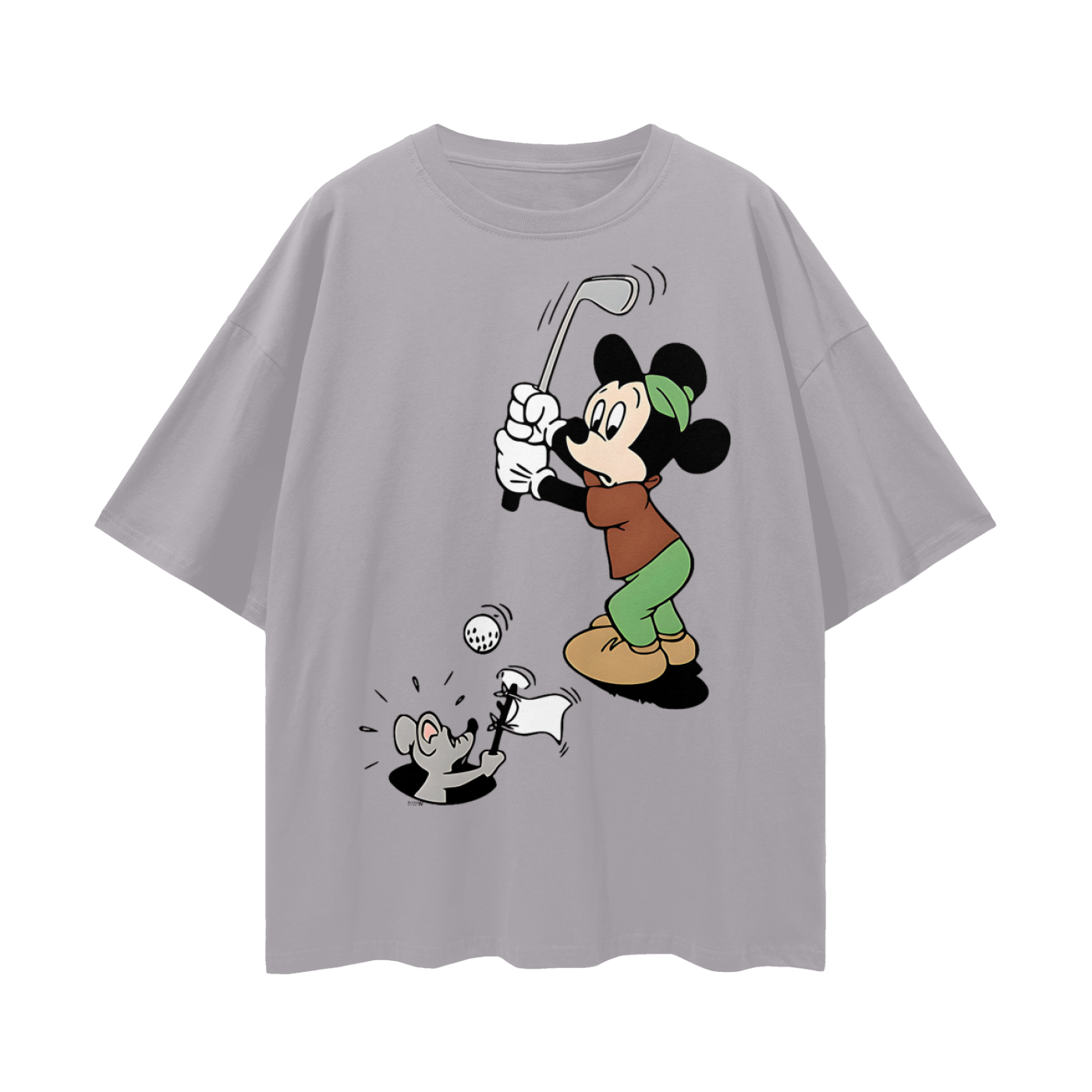 Mickey Mouse Golfing Vintage Like Graphic Oversized T Shirt