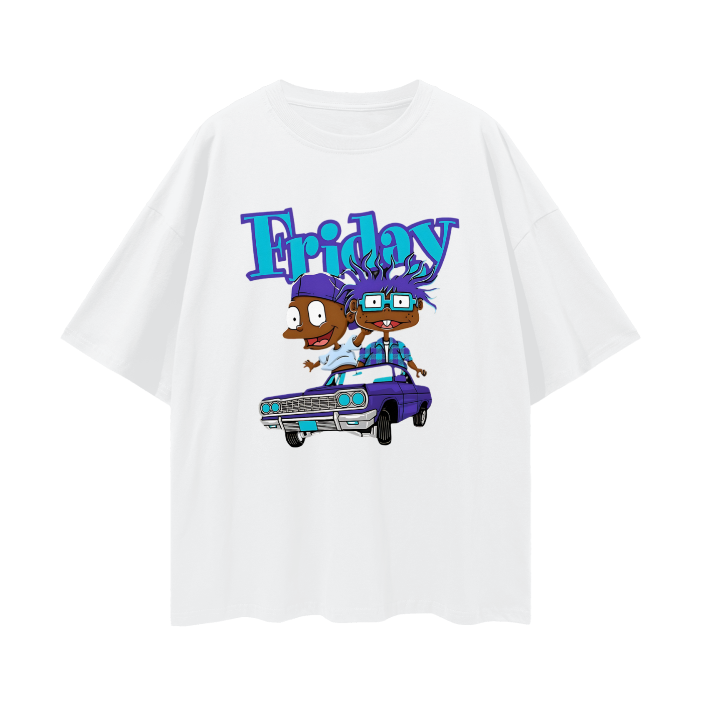 Funny Friday Rug Rats Low Rider Graphic Oversized T Shirt
