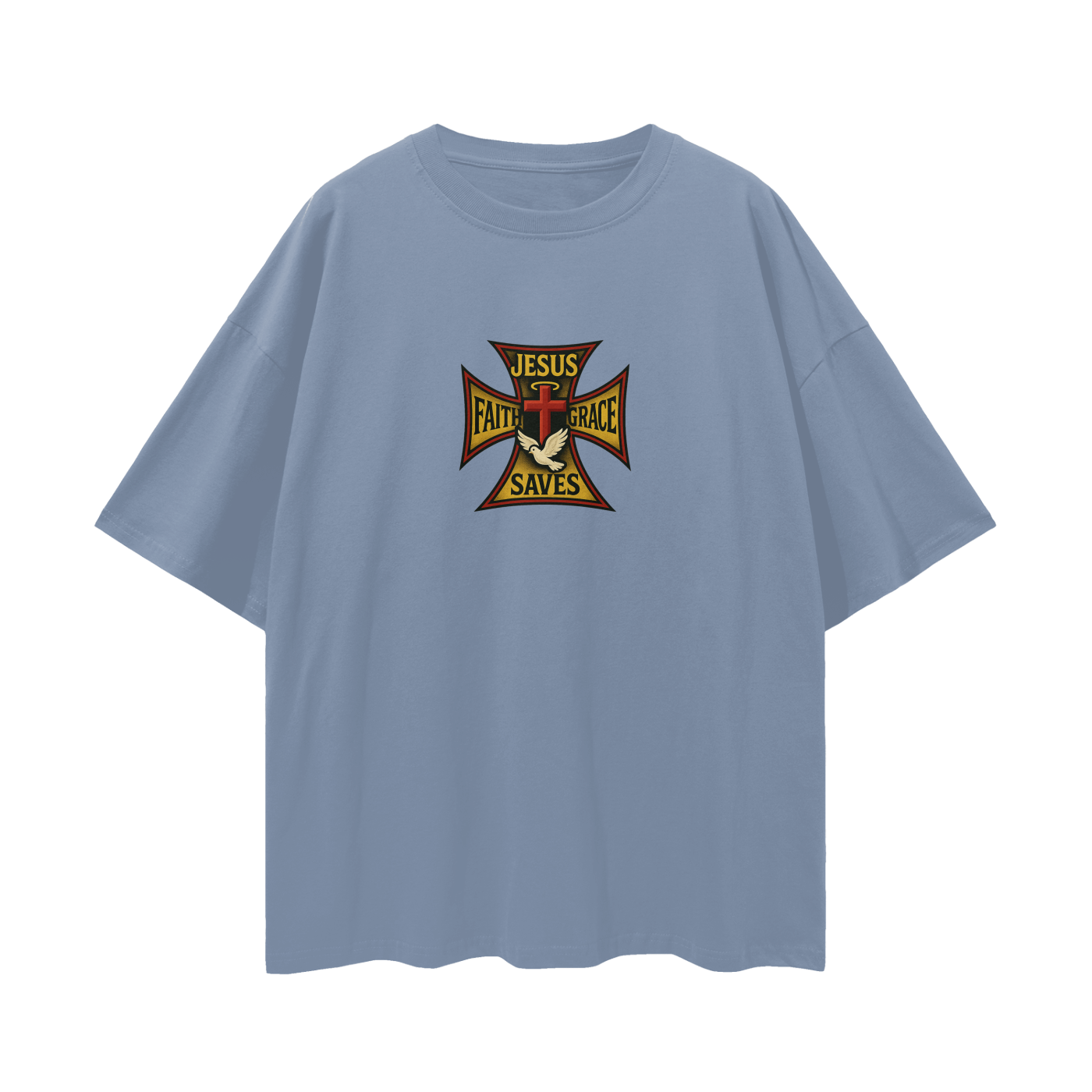 Religious Jesus Saves West Coast Choppers Like Graphic Oversized T Shirt