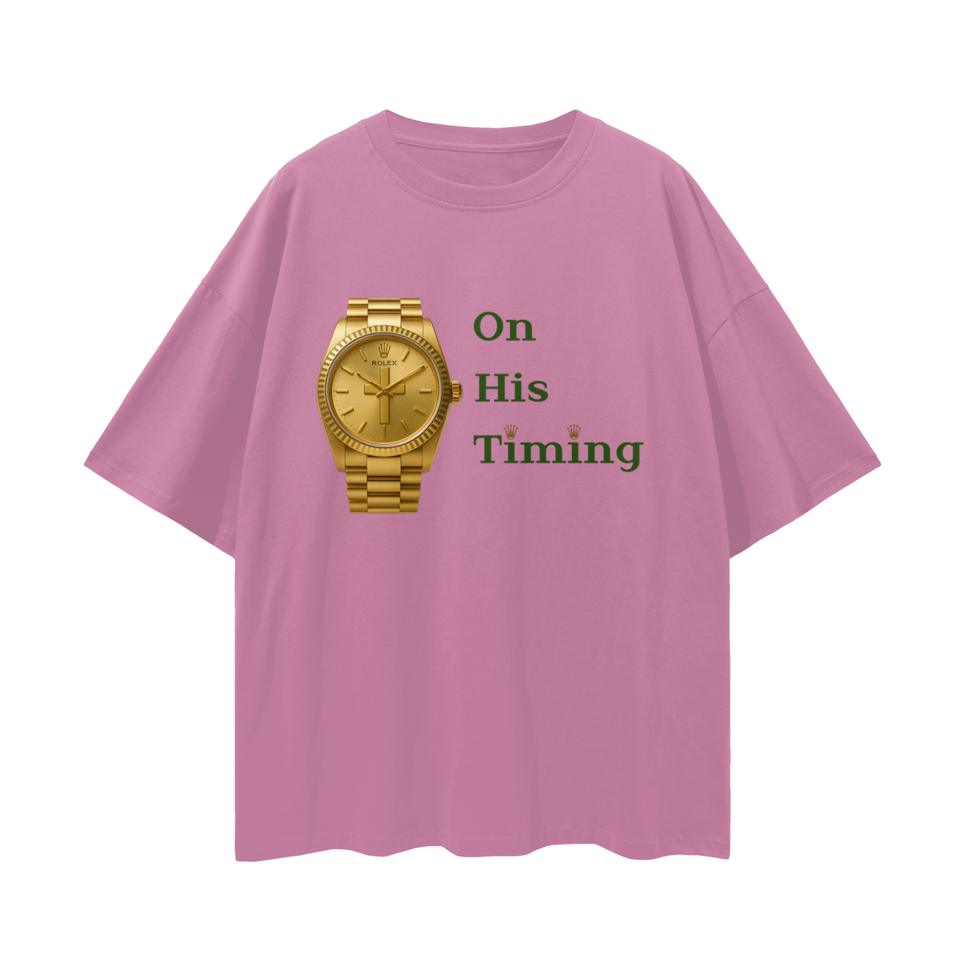 Religious Jesus On His Timing Rolex Like Graphic Oversized T Shirt