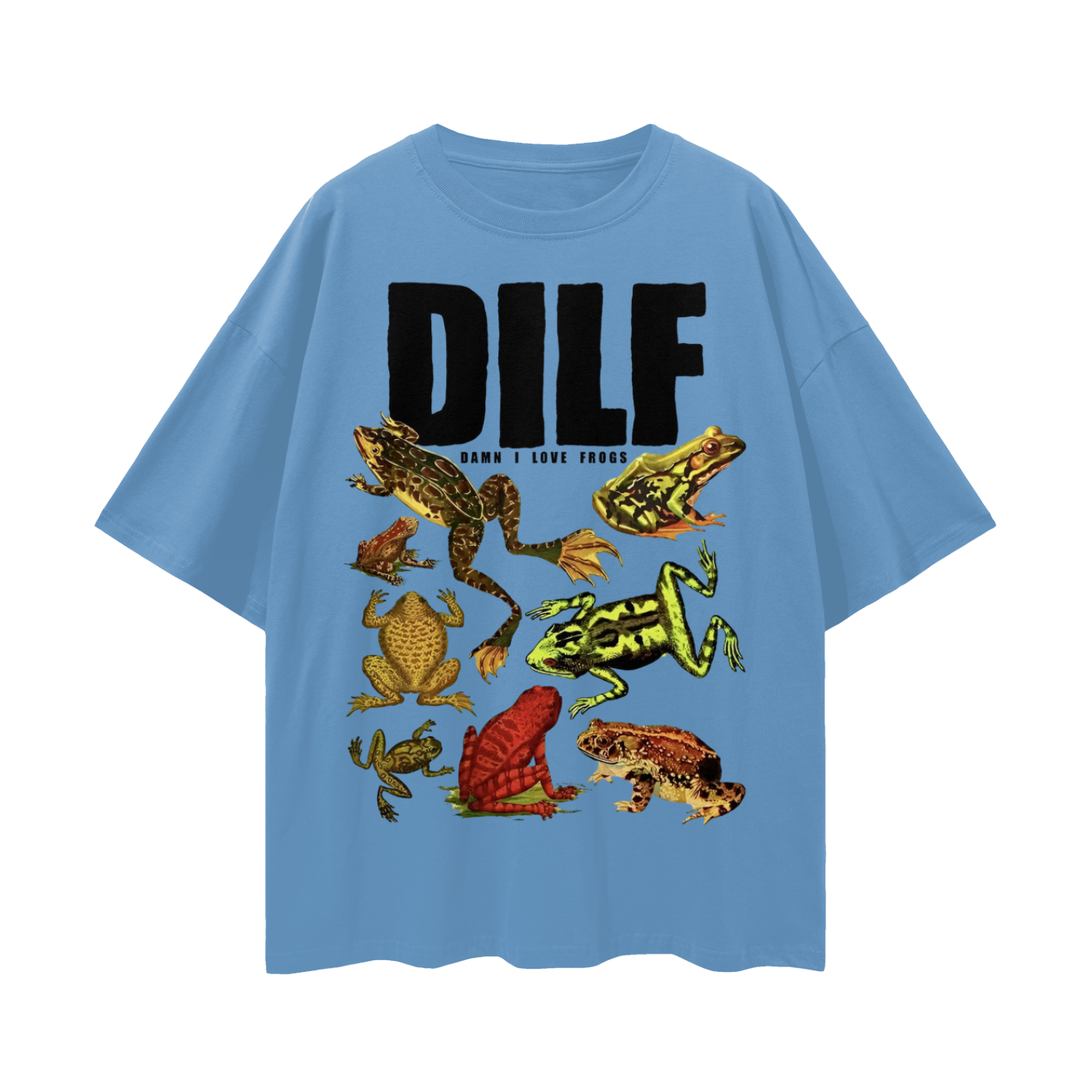 Vintage/Y2K Funny DILF Damn I Love Frogs Oversized T Shirt