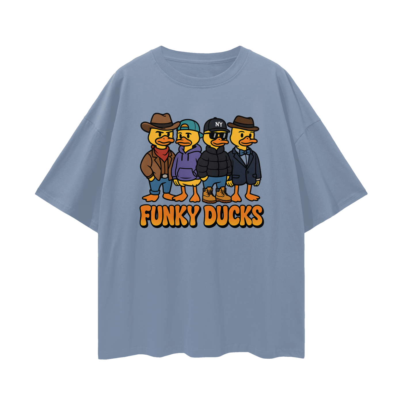 Vintage/Y2K Funny Funky Ducks Graphic Oversized T Shirt