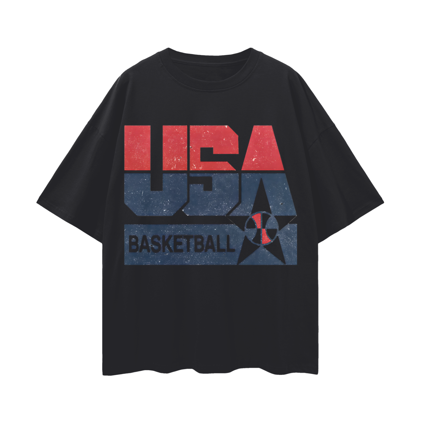 Vintage Like USA Basketball Graphic Oversized T Shirt