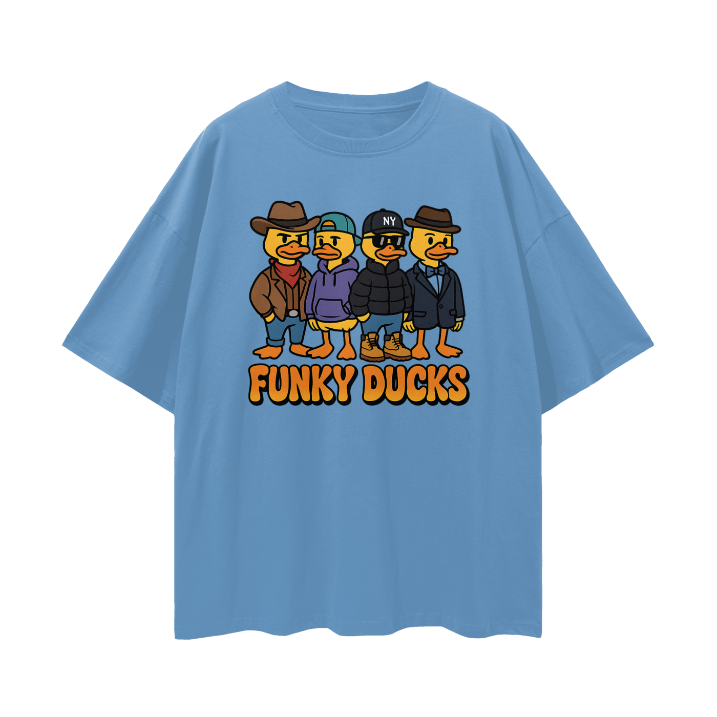 Vintage/Y2K Funny Funky Ducks Graphic Oversized T Shirt