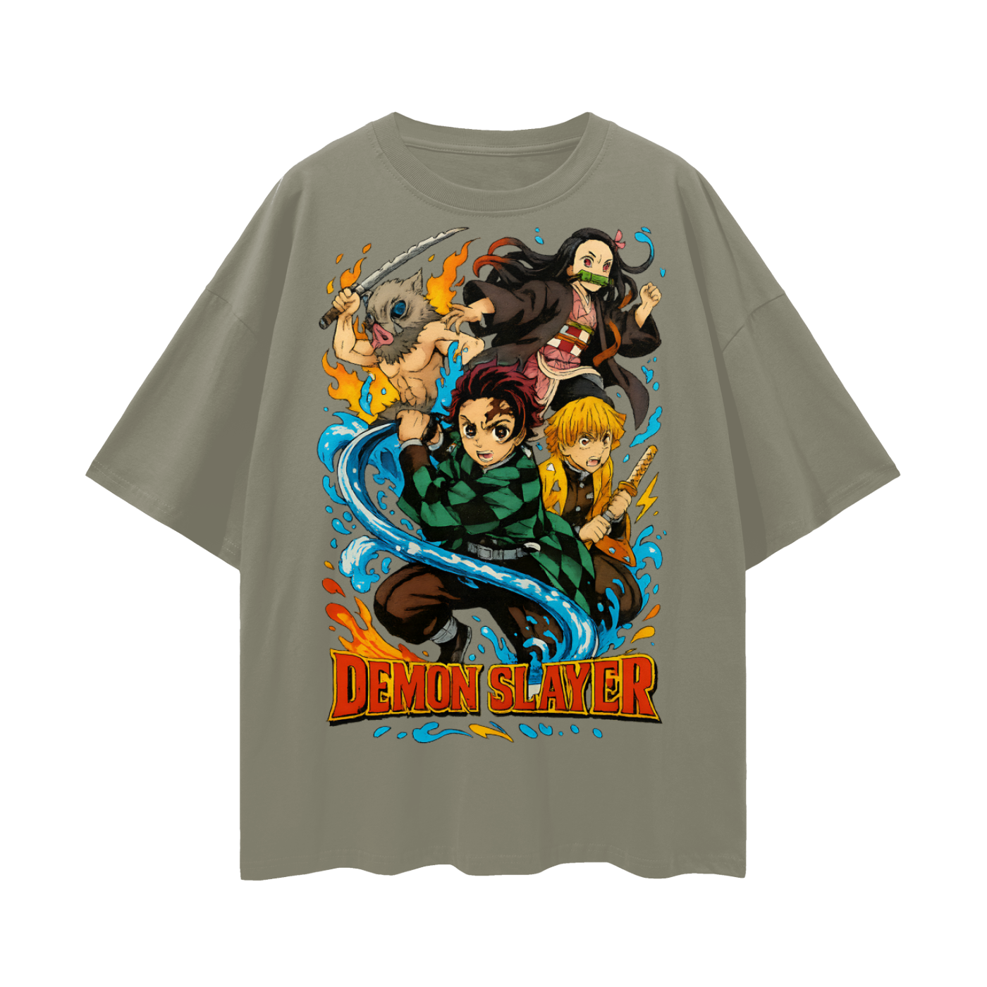 Vintage/Y2K Demon Slayer Anime All Characters Oversized T Shirt