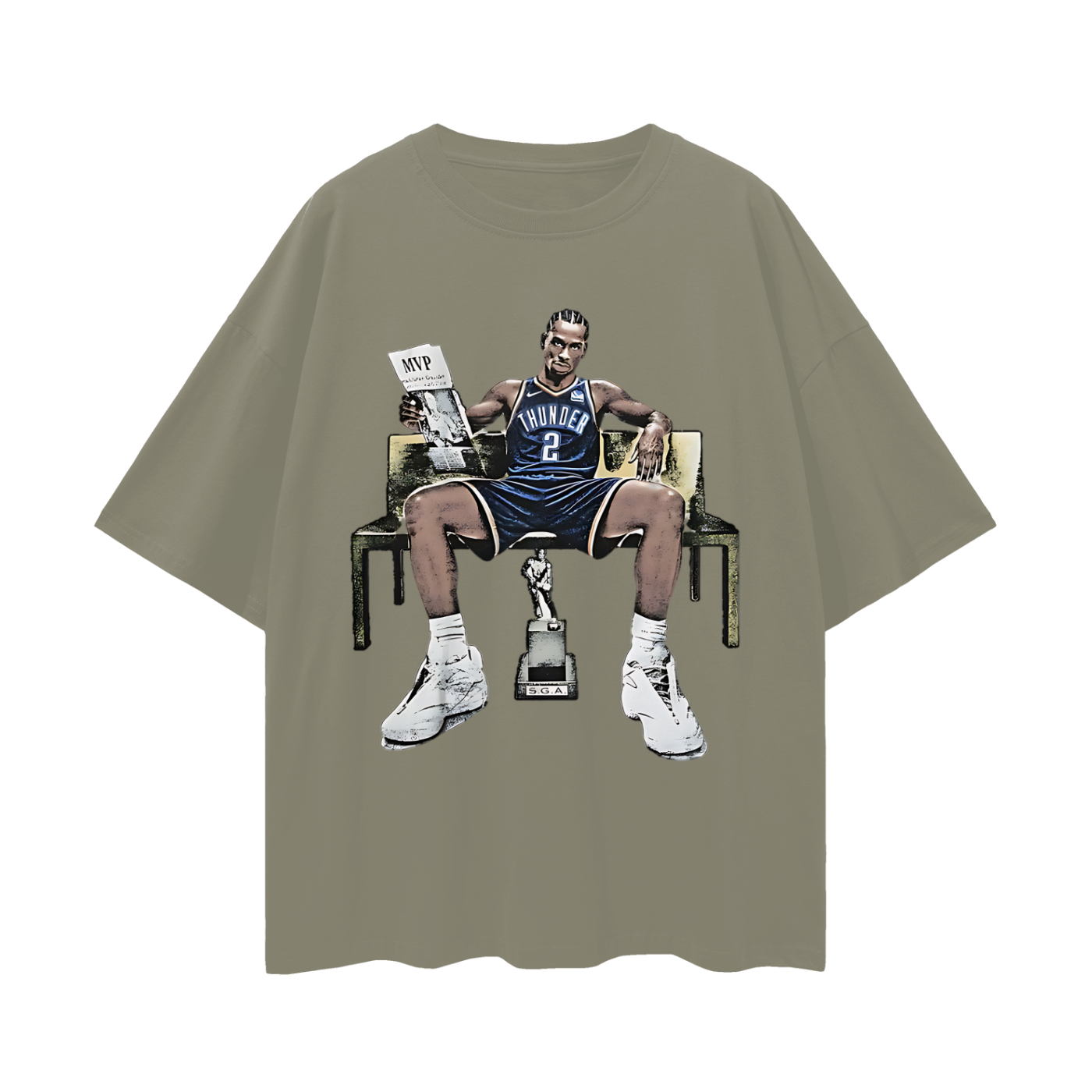 Shai Gilgeous Alexander Thunder MVP 90s Y2K Vintage Like Graphic Oversized T Shirt