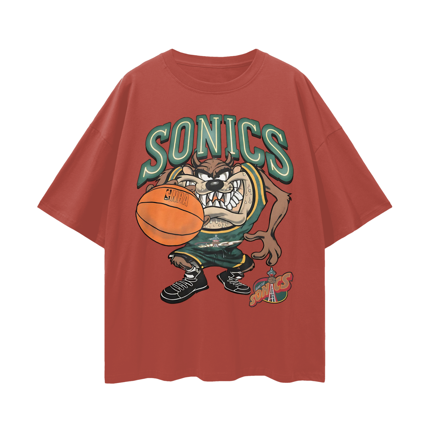 Seattle Sonics Taz The Tasmania Devil 90s Vintage Like Graphic Oversized T Shirt