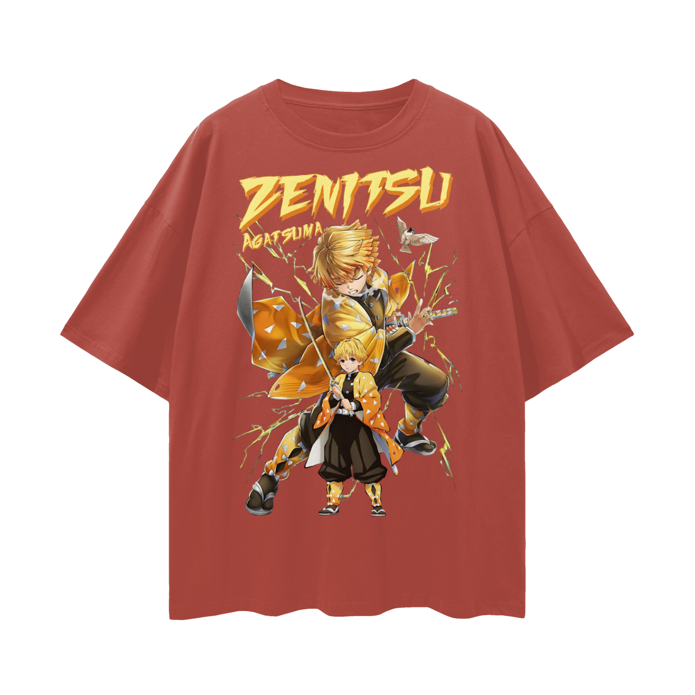 Vintage/Y2K Demon Slayer Zenitsu Agatsuma Anime Oversized T Shirt