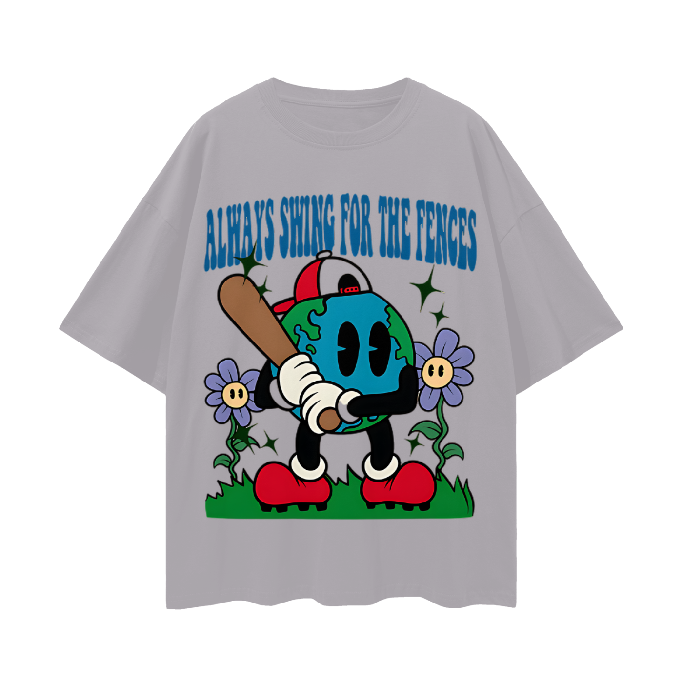 Swing For The Fences Baseball Graphic Oversized T Shirt