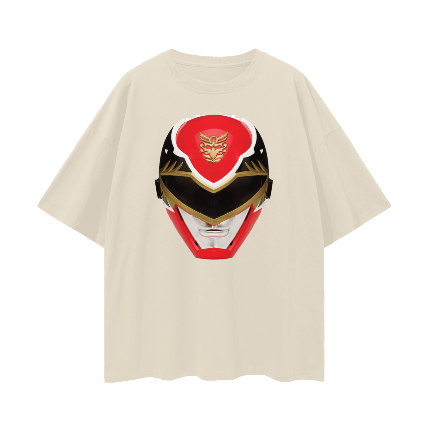 Red Power Ranger Mask Oversized T Shirt