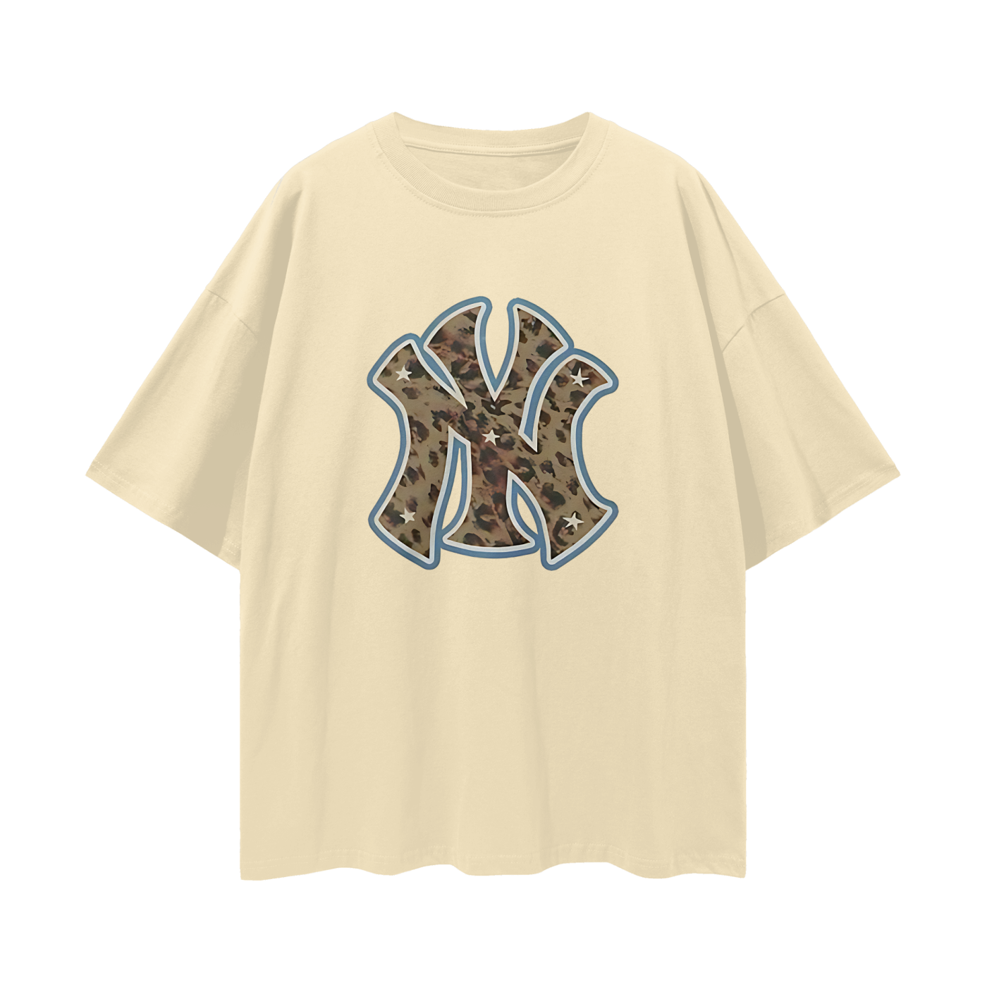 Yankees Leopard 90s Vintage Like Graphic Oversized T Shirt