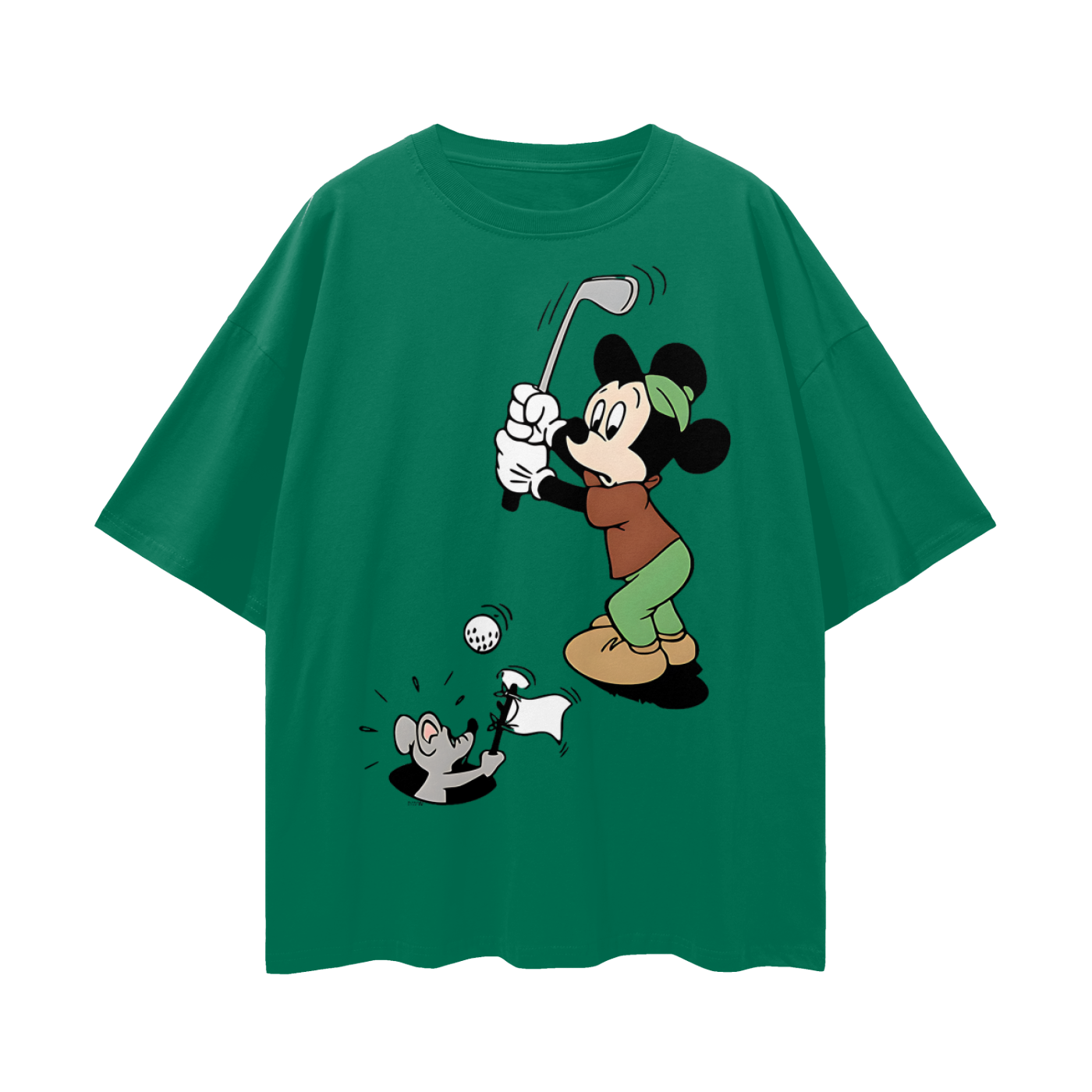 Mickey Mouse Golfing Vintage Like Graphic Oversized T Shirt