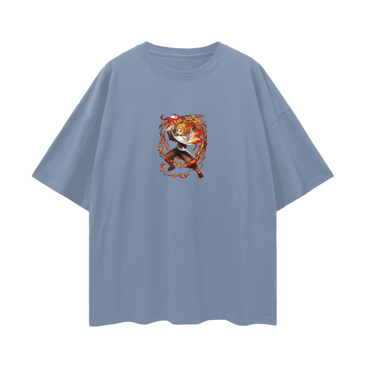 Vintage/Y2K Demon Flamehashira Slayer Anime Oversized T Shirt